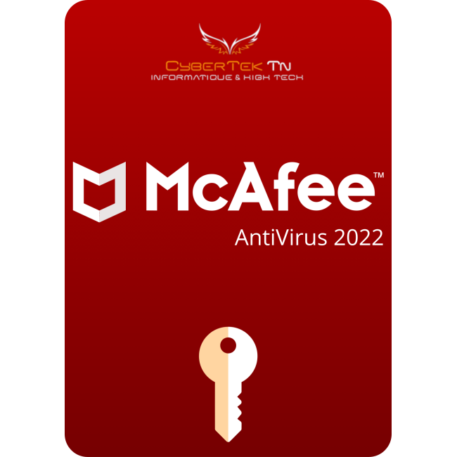 Clé McAfee AntiVirus 2022 (1an/ 1PC)