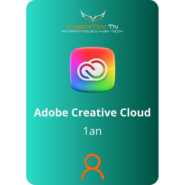 Adobe Creative Cloud Toutes les applications - Compte d'abonnement 1 an