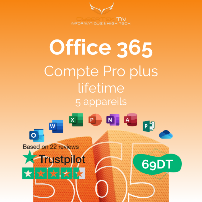 COMPTE - Microsoft Office 365 Pro Plus Lifetime 5 appareils COMPTE - Microsoft Office 365 Pro Plus Lifetime 5 appareils