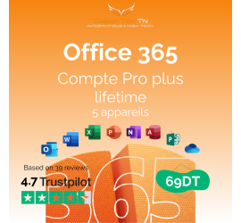 COMPTE Microsoft Office 365 Pro Lifetime pour 5 appareils – vue avant